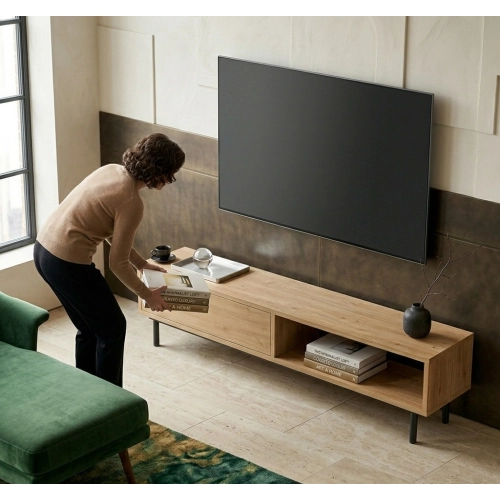 Szafka RTV-82 Drewno Lite Dąb Loft Lakier Rozmiary od 100 cm do 200 cm PREMIUM